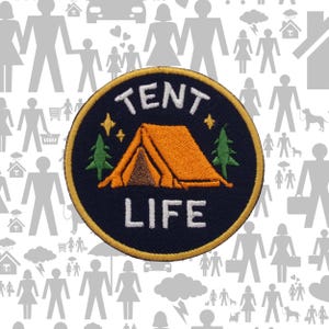 Tent Life Patch/Merit Badge/Scout Style Iron-On Embroidered Applique for Jacket, Backpack & Camping Gear/Hiking Patch/Mountain Patch/Nature