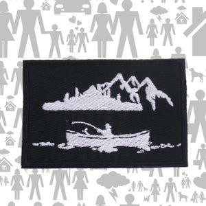 Iron-On Fishing Patch/Embroidered Applique for Jackets & Backpacks/Clothing/Hat/Fish Badge/Nature Gift/Wilderness/Adventure Patch/Park Patch