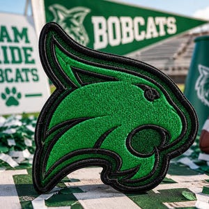 Bobcat Patch/Iron-On Patch/School Spirit, Team Pride, Mascot Badge/Wild Animal/Sew-On Applique for Clothing Vest/Jacket Hat Backpack