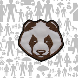 Panda Patch Embroidered Iron-On Sew-On Zoo Applique for Backpack Jacket Vest, Animal Decor, Nature Lover Gift, Cute Wildlife, Forest Flair