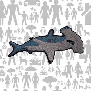 Hammerhead Shark Patch Embroidered Iron-On Sew-On Marine Animal Applique for Jackets Backpacks Vest Hat Bag – Scuba Diver Gift Beachwear