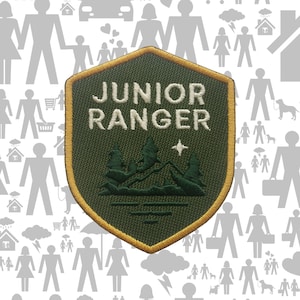 Junior Ranger Patch/Merit Badge/Scout Style Iron-On Embroidered Applique for Jacket, Backpack & Camping Gear/Kids Patch/Mountain Patch