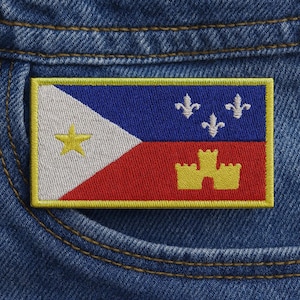 Parche de bandera cajún, parche termoadhesivo, aplique para coser en hombros, uniformes, chalecos, chaquetas, parche de motociclista, parche de club de motociclistas, veterano militar
