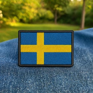 Sweden Flag Patch Embroidered/Iron-On Patches/Sew-on Applique for Shoulder, Uniform, Vest Jackets/Biker Patch/MC Club Patches