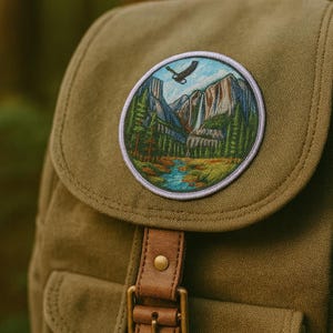 Parche de montaña/Aplique termoadhesivo para chaquetas y mochilas/ropa/sombreros/insignia de vida silvestre/regalo de senderismo/parche de naturaleza/aventura/parche de parque