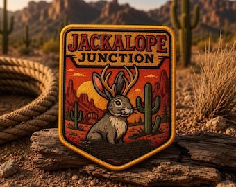 jackalope patch | jackalope embroidered patch | rabbit patch | jackalope gift | forest patch | nature patch | nature gift