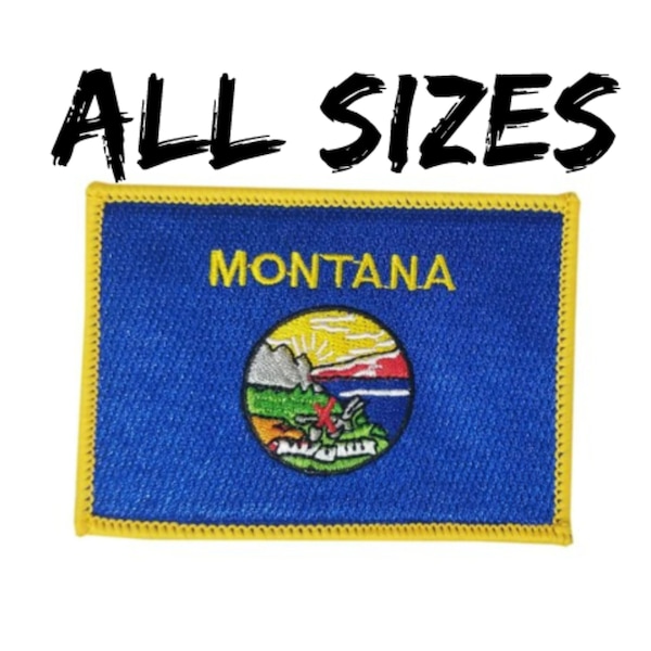 Montana State Flag Patch Embroidered DIY Iron-on/Sew-on Premium Applique Shoulder Uniform Vest Jacket, Biker Club Military Veteran Explorer