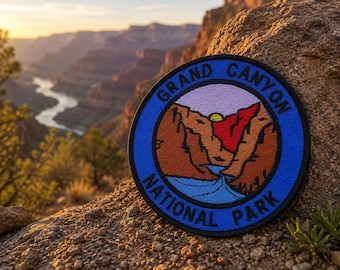 Grand Canyon Park Patch/Iron-On Patch/Embroidered Sew-On Applique for Backpack, Jacket, Forest Gear, Hiking Gift, Trail Decor, Nature Vibes