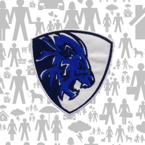 Roaring Lion Patch Gesticktes Aufnähen Wildtier Applikation für Jacke, Weste, Rucksack, Kleidung, Wildtierwappen, Alpha Predator Shield