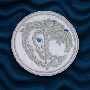 Lion Logo Patch Opstrijk-/naaiwerk Appliqué voor kleding Vest Kostuums Uniformen Cosplay, wilde dieren, Afrika, Afrikaans, brullend