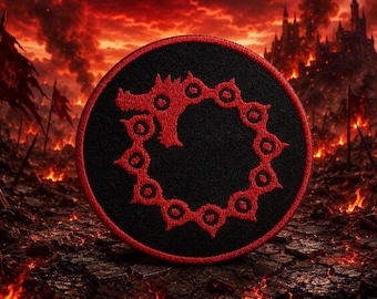 Wrath Sin Patch/Iron-On Patch/Seven Deadly Sins/Geeks & Gamers/Gothic Gift/Sew-On Applique for Clothing, Cosplay, Jacket, Hat, Backpack Gear