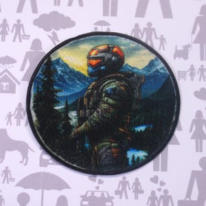 Space Soldier Patch Iron-On Sew-On Sci-Fi Armor Applique for Gamer Backpack Jacket Vest Cosplay Costume Tactical Battle Gear Warfighter
