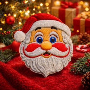 Naszywka z motywem Świętego Mikołaja, do naprasowania, do przyszycia, do kurtki, plecaka, kamizelki, odzieży, skarpet choinkowych, torby prezentowej, świątecznej, na Biegun Północny