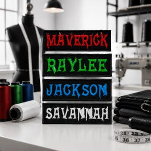 Custom Your Name Tag Patch/Iron-On Patch/Custom Embroidered Patch/Sew-On Applique for Backpack, Clothing, Jacket/Outdoor/Name Badge/Patches