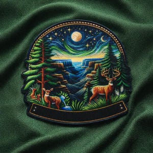 Hirsch Buck Aufnäher zum Aufnähen National Park Applikation für Rucksack Weste Jacke, Outdoor Abenteuer, Natur Geschenk, Wildlife Decor