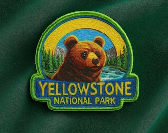 Iron-On Yellowstone Park Patch/Sew-On Applique for Jackets & Backpack/Clothing/Nature Badge/Hiking Patch/Camping Patch/Souvenir Gift
