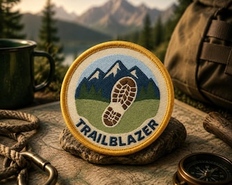 Trail Blazer Patch/Merit Badge/Scout Style/Iron-On Patch/Sew-On Applique for Jackets, Backpacks & Camping Gear/Kids Patch