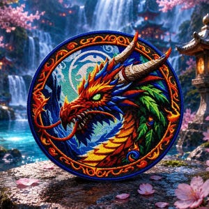 Iron-On Dragon Patch/Sew-On Applique for Jackets, Hats, Backpack/Mythical Creature Patch/ Cosplay Costume/Geeks & Gamers/Epic Fantasy Patch