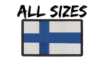 Écusson drapeau finlandais appliqué thermocollant/cousu sur épaule uniforme gilet veste costume sac à dos motard MC Club militaire vétéran explorateur