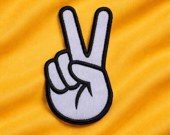 Parche termoadhesivo con el símbolo de la paz para ropa, chaquetas, bolsos y mochilas. Estilo hippie bohemio, energía positiva, Woodstock.