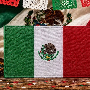 Mexican Flag Patch/Mexico Patch/Iron-On Patch/Sew-on Applique for Uniform, Jacket, Gear/Travel Souvenir/Biker Patch/MC Club/Military Veteran