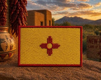 New Mexico Flagge Patch / Aufnäher zum Aufnähen / Aufnäher / Aufnäher / Biker Aufnäher / gestickte Aufnäher für Kleidung und Jacke
