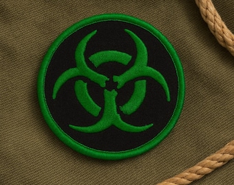 Biohazard Symbol Patch/Iron-On Patch/Sew-On Applique for Jackets, Backpack/Costume Patch/Cosplay Patch/Survival Gear/Apocalypse