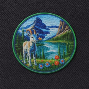 Toppa a forma di capra di montagna/Toppa stirabile/Toppa a forma di ariete/Toppa naturalistica/Toppa da parco/Applicazione da cucire per zaini, giacche, cappelli/Toppa da campeggio/Toppa da escursionismo