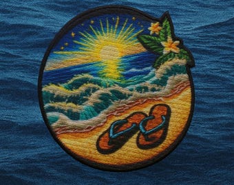 GK-O 2 Pcs Wave Embroidered Patches Iron Sew On Applique Clothing Badge Ethnic Decor Craft - Foto 3