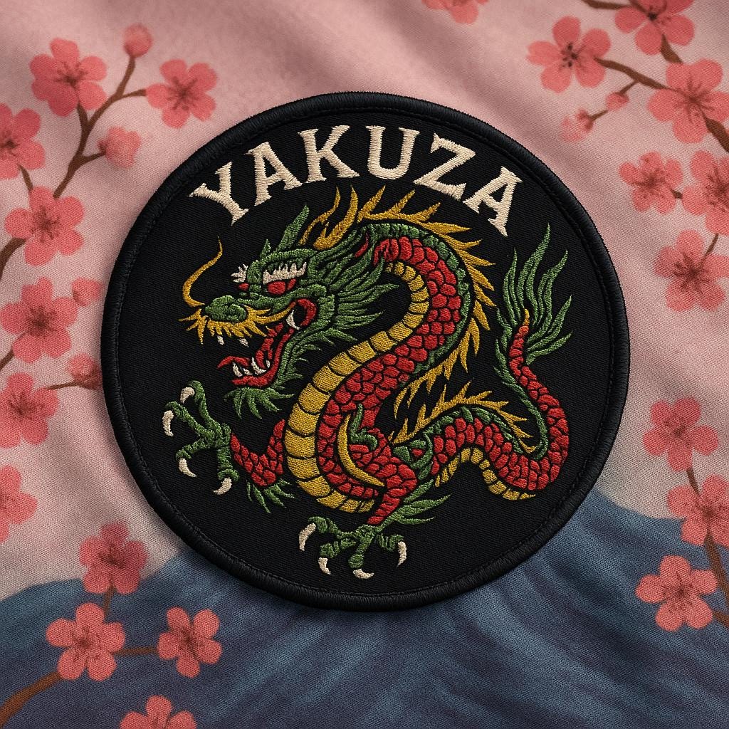 ヤクザワッペン - ドラゴン/日本/桜/鬼 アイロン接着または縫い付け ヤクザワッペン - ドラゴン/日本/桜/鬼 アイロン接着または縫い付け