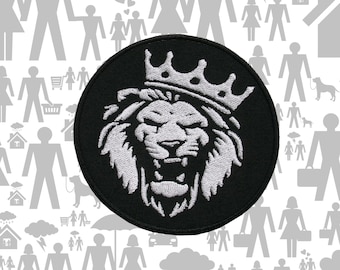Lion Patch Embroidered Iron-On/Sew-On Applique Vest Clothing Backpack Costume, King of The Jungle Cats Tiger Puma Jaguar Leopard Crest Logo