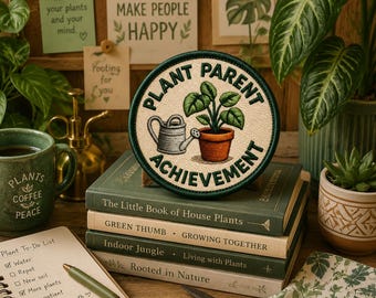Plant Parent Achievement Patch/Merit Badge/Scout Style/Iron-On Patch/Sew-On Applique for Jackets, Backpacks & Camping Gear/Kids Patch