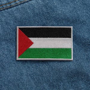 Palestinian Flag Patch/Iron-On Patch/Sew-on Applique for Uniform, Jacket, Gear/Travel Souvenir/Biker Patch/MC Club/Military Veteran