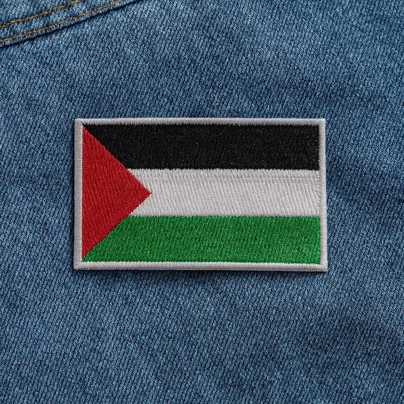 Palestinian Flag Patch/Iron-On Patch/Sew-on Applique for Uniform, Jacket, Gear/Travel Souvenir/Biker Patch/MC Club/Military Veteran image 1