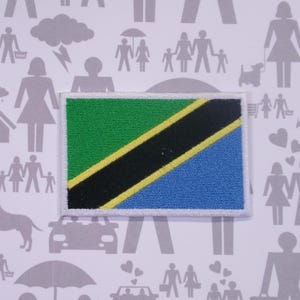 Tanzania Flag Patch Embroidered Iron-on/Sew-on Applique Shoulder Uniform Vest Jacket, Travel, Biker MC Club Military Veteran Explorer DIY