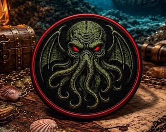 Cthulhu Patch/Iron-On Patch/Paranormal Badge/Mythical Creature/Gothic Badge/Sew-On Applique for Clothing Vest/Jacket Hats Backpack