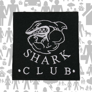 Shark Club Patch Embroidered Iron-On Sew-On Marine Animal Applique for Jacket Backpacks Vest Hat Bag – Scuba Diver Gift Beachwear Ocean