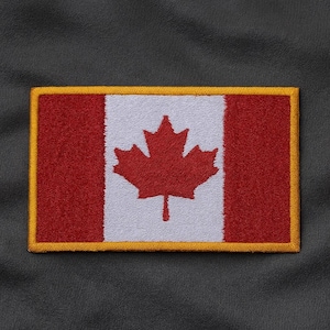 Parche de bandera de Canadá, termoadhesivo o para coser, ideal para uniformes, chaquetas, equipo, viajes, motociclistas, clubes de motociclistas y veteranos militares.