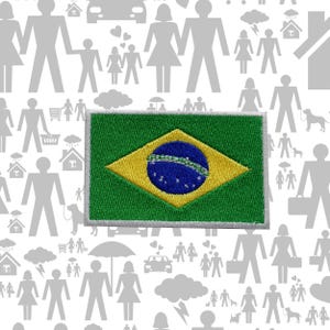Brazil Flag Patch Embroidered Iron-on Applique, Shoulder Uniform Vest Jacket, Travel, Biker MC Club Military Veteran Explorer