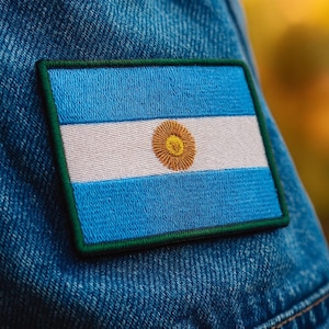 Parche de bandera de Argentina, termoadhesivo, para hombro, uniforme, chaleco, chaqueta, viajes, motociclista, club de motociclistas, veterano militar, explorador