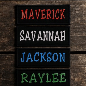 Custom Name Tag Patch/Iron-On Patch/Custom Embroidered Patch/Sew-On Applique for Backpack, Clothing, Jacket/Outdoor/Name Badge/Gifts/Patches