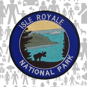 Iron-On Isle Royale Park Patch/Sew-On Applique for Jackets & Backpack/Clothing/Nature Badge/Hiking Patch/Camping Patch/Souvenir Gift
