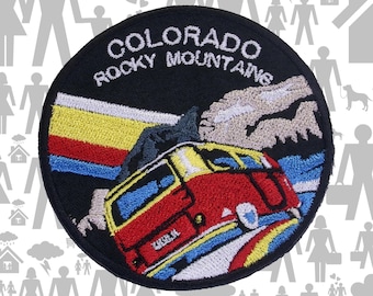 Iron-On Rocky Mountain Park Patch/Sew-On Applique for Jackets & Backpack/Clothing/Nature Badge/Hiking Patch/Camping Patch/Souvenir Gift