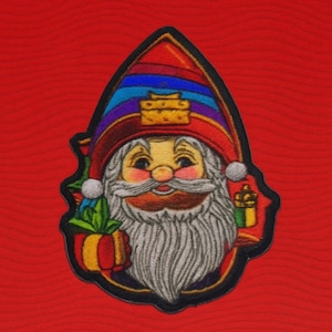 Gnome Patch/Christmas Patches/Merry & Bright Gifts/Santa Patch/Iron-On Patch/DIY Sew-On Applique for Stockings, Jackets, Vest, Backpacks