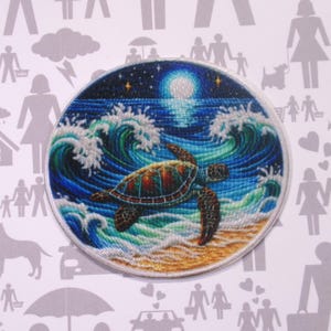 Sea Turtle Patch Embroidered Iron-On Sew-On Marine Animal Applique for Jackets Backpacks Bag Hat – Scuba Diver Gift Beachwear Ocean Badge