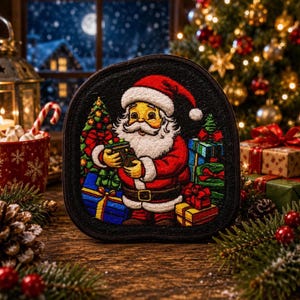 Écusson père Noël joyeux Noël appliqué à thermocoller pour veste, sac à dos, gilet, vêtements, bas d'arbre de Noël, sac cadeau, fête, pôle Nord