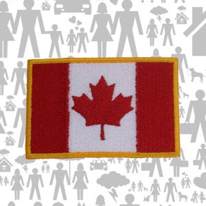 Canada Flag Patch Embroidered DIY Iron-on/Sew-on Premium Applique Shoulder Uniform Vest Jacket Costume, Biker Club Military Veteran Explorer