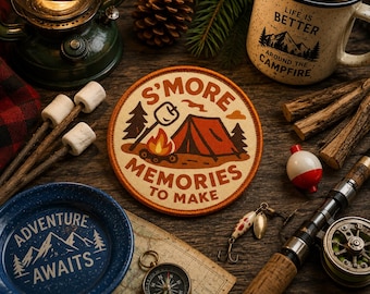 S'more Memories To Make Patch/Scout Style Merit Badge/Iron-On Patch/Kids Patches/Camping Hiking/Applique for Clothing Jacket Hats Backpack