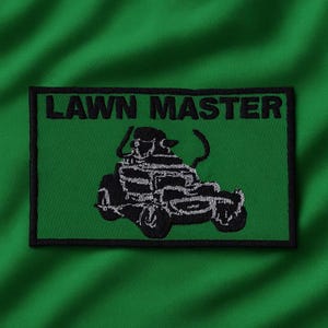 Lawn Master Patch/Iron-On Patch/Lawn Mower/Grass Cutting/Lawn Care Gear/Embroidered Sew-On Applique for Clothing Vest/Jacket Hats Backpack