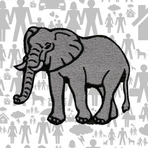 Elephant Patch Embroidered Iron-On Sew-On Exotic Animal Applique for Jacket Vest Backpack Clothing, African Wildlife, Earth’s Largest Mammal